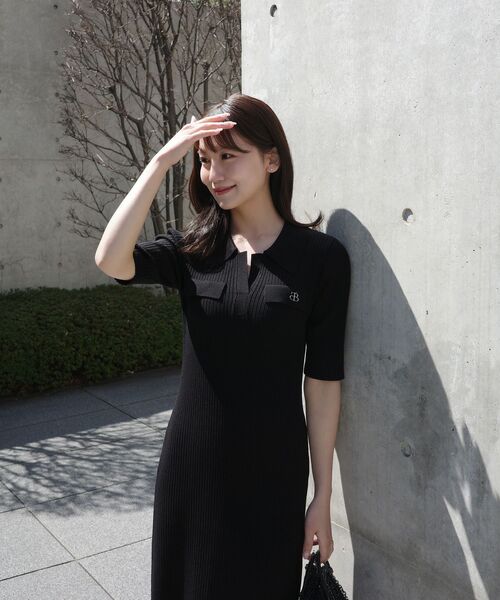 cle blatt(クレブラット)の「シグネチャーポロニットワンピース(ワンピース・レディース・ブラック/ベージュ/ネイビー・SMALL/MEDIUM)」の14枚目の写真