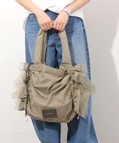 HELOYSE(エロイーズ)の「【HELOYSE/エロイーズ】 candy tulle tote:トートバッグ(トートバッグ・レディース・ブラック/ベージュ・FREE)」の16枚目の写真