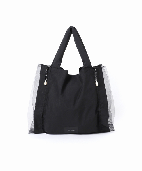 HELOYSE(エロイーズ)の「【HELOYSE/エロイーズ】 candy tulle tote:トートバッグ(トートバッグ・レディース・ブラック/ベージュ・FREE)」の8枚目の写真