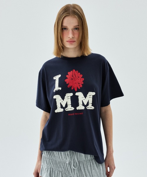 Mardi Mercredi(マルディメクルディ)の「TSHIRT CRACKED IFMM / Tシャツ クラック IFMM(Tシャツ/カットソー・レディース・ネイビー/ホワイト・FREE)」の2枚目の写真