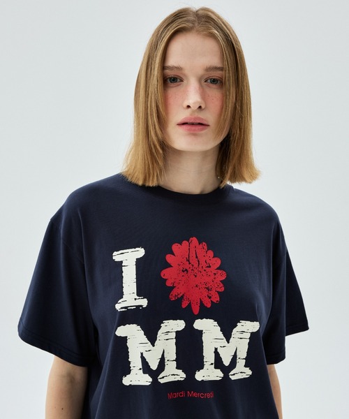 Mardi Mercredi(マルディメクルディ)の「TSHIRT CRACKED IFMM / Tシャツ クラック IFMM(Tシャツ/カットソー・レディース・ネイビー/ホワイト・FREE)」の3枚目の写真