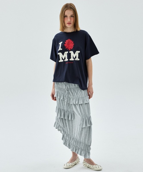 Mardi Mercredi(マルディメクルディ)の「TSHIRT CRACKED IFMM / Tシャツ クラック IFMM(Tシャツ/カットソー・レディース・ネイビー/ホワイト・FREE)」の7枚目の写真