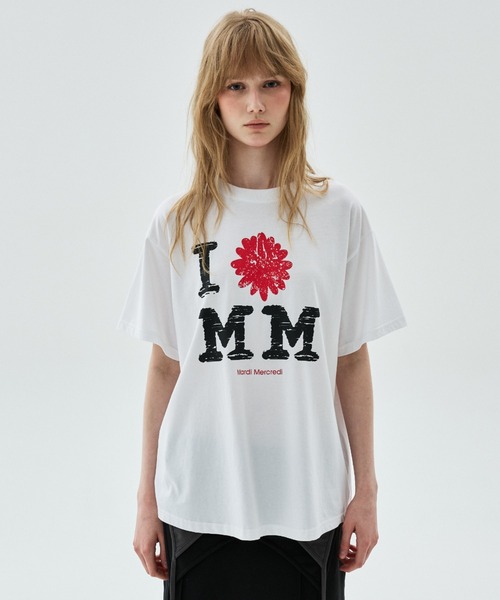 Mardi Mercredi(マルディメクルディ)の「TSHIRT CRACKED IFMM / Tシャツ クラック IFMM(Tシャツ/カットソー・レディース・ネイビー/ホワイト・FREE)」の8枚目の写真