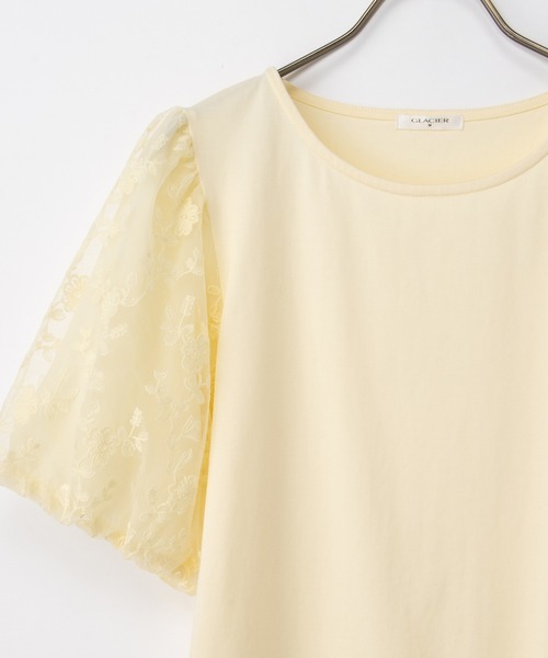 Honeys(ハニーズ)の「【ハニさら・接触冷感・UVカット・遮熱】袖刺繍トップス(Tシャツ/カットソー・レディース・ホワイト/サックスブルー/ブラック/クリーム・3L/L/LL/M/S)」の22枚目の写真