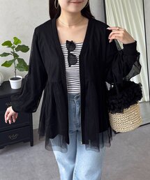 prose verse | チュールレイヤードペプラムカットカーディガン(カーディガン/ボレロ)