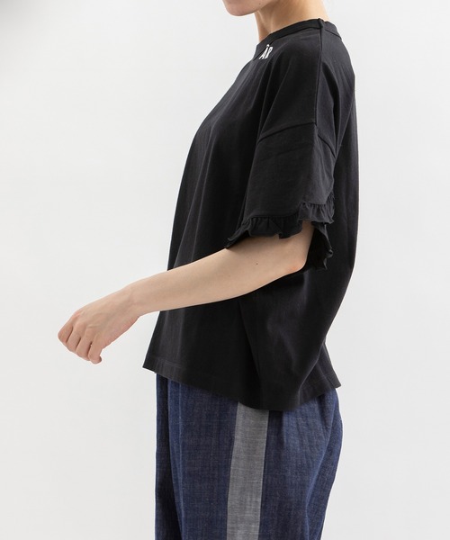 nop de nod(ノップドゥノッド)の「USコットンフリルスリーブTシャツ(Tシャツ/カットソー・レディース・ブラック/ブラウン/オフホワイト・3)」の8枚目の写真