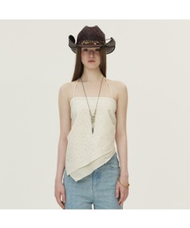 Paisley Lace Scarf Top, Ecru