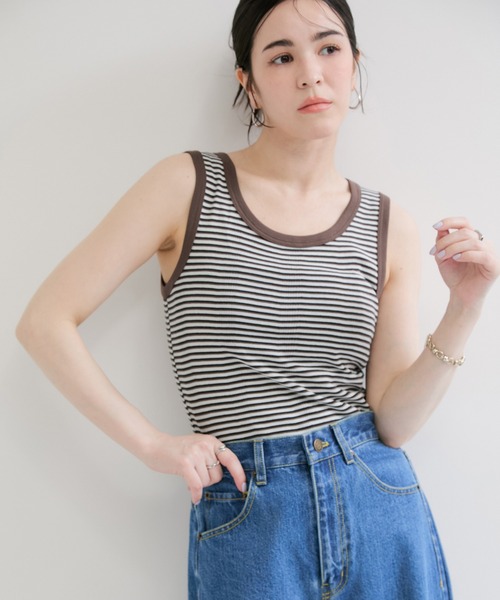 Edith A.Miller(エディスエーミラー)の「【Miller/ミラー】PANEL RIBBED TANKTOP(タンクトップ・レディース・ブラウン系その他2/オレンジ系その他/ブラック/ブルー系その他5/ホワイト・FREE)」の4枚目の写真