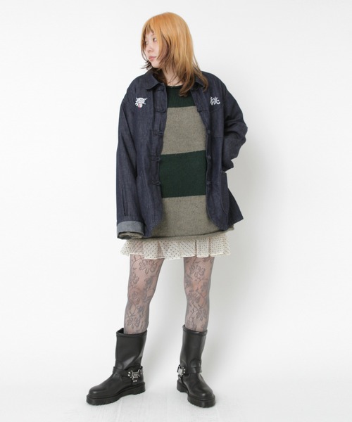 RNA(アールエヌエー)の「J2167 PINKMOTEL 桃虎ジャケット(デニムジャケット・レディース・ワンウォッシュ/グレー・MEDIUM)」の15枚目の写真
