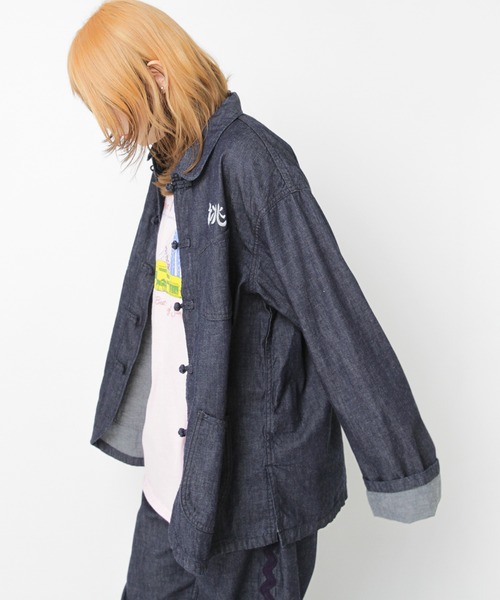 RNA(アールエヌエー)の「J2167 PINKMOTEL 桃虎ジャケット(デニムジャケット・レディース・ワンウォッシュ/グレー・MEDIUM)」の7枚目の写真