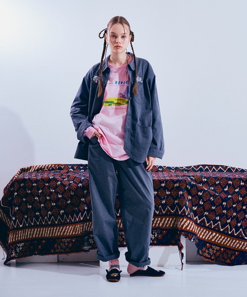 RNA(アールエヌエー)の「J2167 PINKMOTEL 桃虎ジャケット(デニムジャケット・レディース・ワンウォッシュ/グレー・MEDIUM)」の21枚目の写真