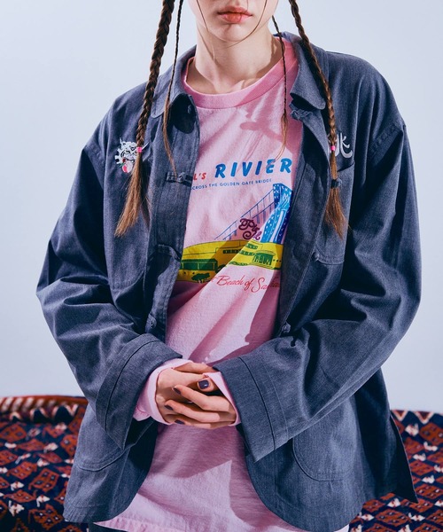 RNA(アールエヌエー)の「J2167 PINKMOTEL 桃虎ジャケット(デニムジャケット・レディース・ワンウォッシュ/グレー・MEDIUM)」の22枚目の写真