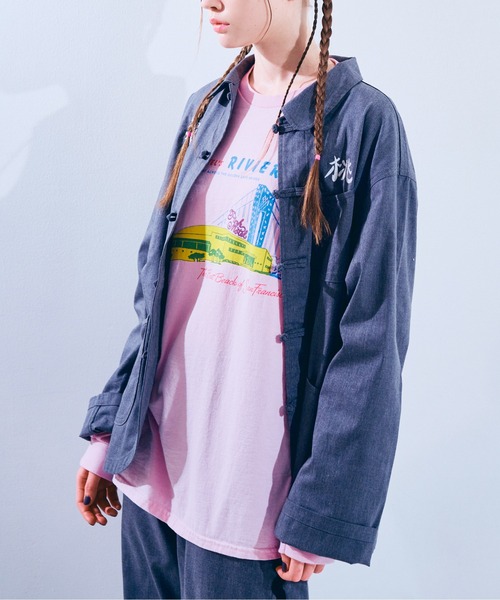 RNA(アールエヌエー)の「J2167 PINKMOTEL 桃虎ジャケット(デニムジャケット・レディース・ワンウォッシュ/グレー・MEDIUM)」の19枚目の写真