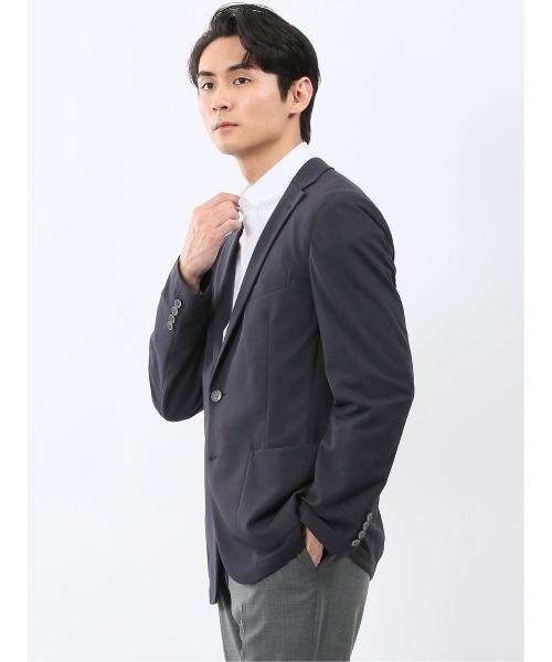 m.f.editorial（エムエフエディトリアル）の「【ストレッチ 吸水速乾 防シワ ウォッシャブル】m.f.エディトリアル メンズ 2ボタン ジャケット（テーラードジャケット・メンズ・ネイビー・MEDIUM/LARGE/X-LARGE）」の4枚目の写真