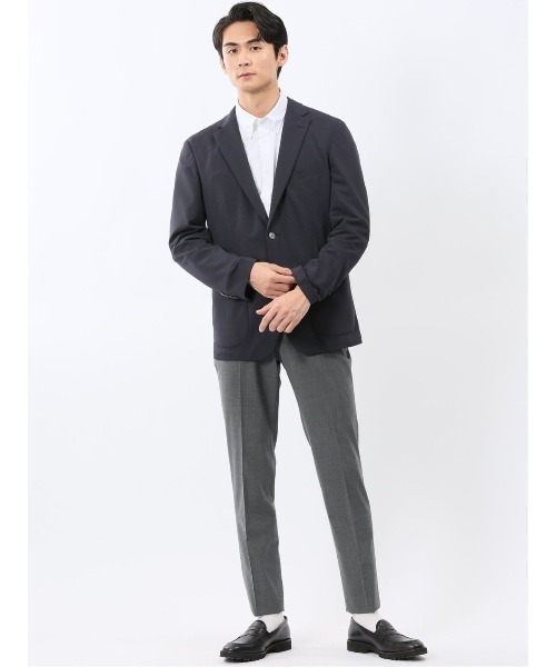 m.f.editorial（エムエフエディトリアル）の「【ストレッチ 吸水速乾 防シワ ウォッシャブル】m.f.エディトリアル メンズ 2ボタン ジャケット（テーラードジャケット・メンズ・ネイビー・MEDIUM/LARGE/X-LARGE）」の7枚目の写真