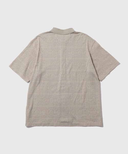 ADAM ET ROPE'（アダムエロペ）の「メッシュジャガードポロニットシャツ（ポロシャツ・メンズ・ブラック/イエロー系その他3/ライトグレー・M/L）」の5枚目の写真