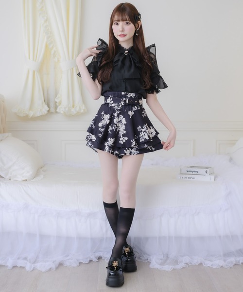 couture BY ROJITA(クチュールバイロジータ)の「ベルト付ミニスカパン(スカート・レディース・ホワイト/ブラック/マルチ・FREE)」の9枚目の写真