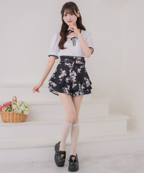 couture BY ROJITA(クチュールバイロジータ)の「ベルト付ミニスカパン(スカート・レディース・ホワイト/ブラック/マルチ・FREE)」の12枚目の写真