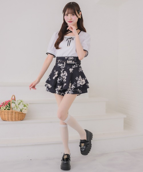 couture BY ROJITA(クチュールバイロジータ)の「ベルト付ミニスカパン(スカート・レディース・ホワイト/ブラック/マルチ・FREE)」の13枚目の写真