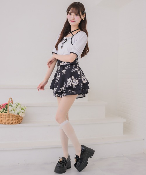 couture BY ROJITA(クチュールバイロジータ)の「ベルト付ミニスカパン(スカート・レディース・ホワイト/ブラック/マルチ・FREE)」の14枚目の写真