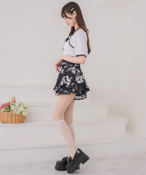 couture BY ROJITA(クチュールバイロジータ)の「ベルト付ミニスカパン(スカート・レディース・ホワイト/ブラック/マルチ・FREE)」の15枚目の写真