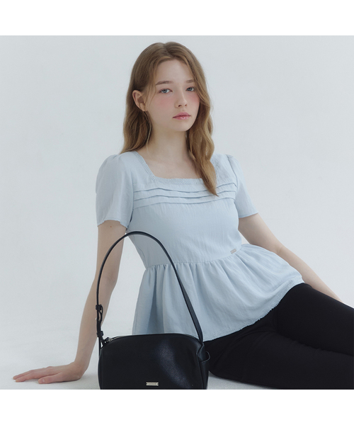 MICANE(ミケーネ)の「バレリアピンタックブラウス(シャツ/ブラウス・レディース・アイボリー/スカイブルー/ピンク・X-SMALL/SMALL/MEDIUM/LARGE/X-LARGE)」の1枚目の写真