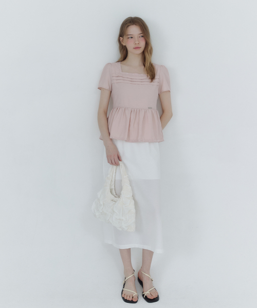 MICANE(ミケーネ)の「バレリアピンタックブラウス(シャツ/ブラウス・レディース・アイボリー/スカイブルー/ピンク・X-SMALL/SMALL/MEDIUM/LARGE/X-LARGE)」の5枚目の写真