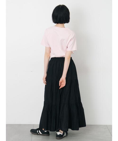 Samansa Mos2(サマンサ モスモス)の「【汗じみ防止】スムースTシャツ(Tシャツ/カットソー・レディース・ブラック/オフホワイト/ピンク・F)」の5枚目の写真