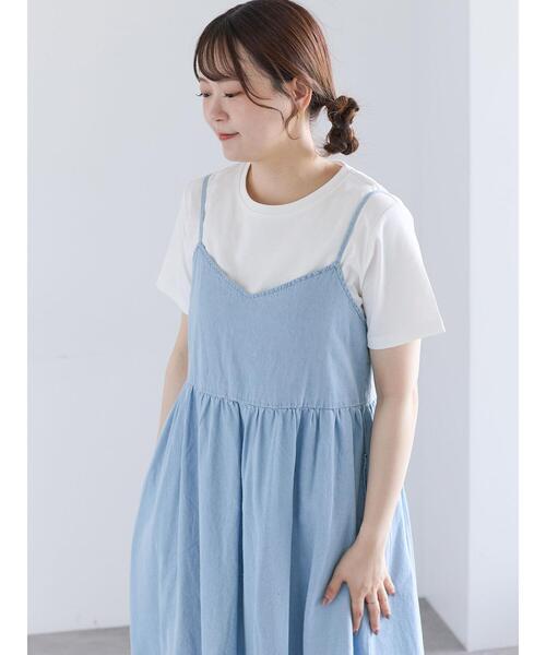 Samansa Mos2(サマンサ モスモス)の「【汗じみ防止】スムースTシャツ(Tシャツ/カットソー・レディース・ブラック/オフホワイト/ピンク・F)」の7枚目の写真