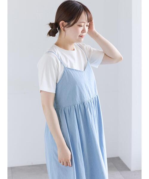 Samansa Mos2(サマンサ モスモス)の「【汗じみ防止】スムースTシャツ(Tシャツ/カットソー・レディース・ブラック/オフホワイト/ピンク・F)」の8枚目の写真