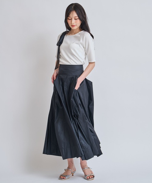 NOELA(ノエラ)の「ショルダーリボンカットソー(Tシャツ/カットソー・レディース・その他1/オフホワイト/ブラック・フリー)」の12枚目の写真