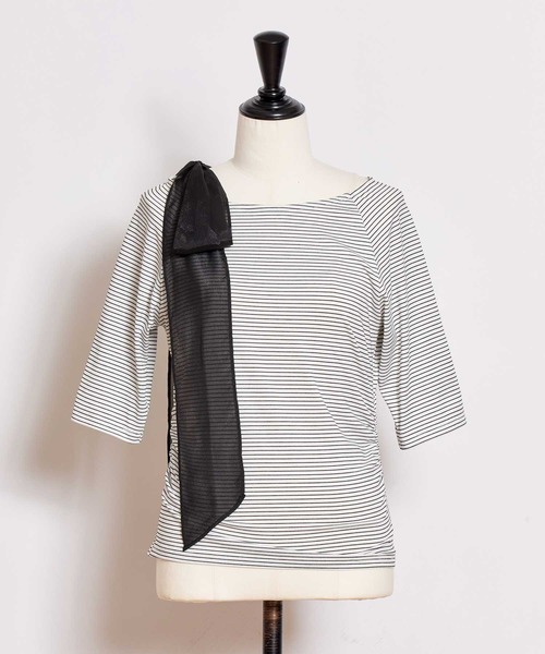 NOELA(ノエラ)の「ショルダーリボンカットソー(Tシャツ/カットソー・レディース・その他1/オフホワイト/ブラック・フリー)」の15枚目の写真