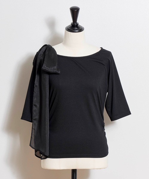 NOELA(ノエラ)の「ショルダーリボンカットソー(Tシャツ/カットソー・レディース・その他1/オフホワイト/ブラック・フリー)」の21枚目の写真