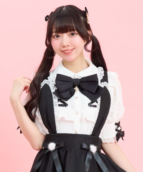 Secret Honey（シークレットハニー）の「ヨーク&カフスレースアップ半袖ブラウス（シャツ/ブラウス・レディース・オフホワイト/ブラック・MEDIUM）」の2枚目の写真