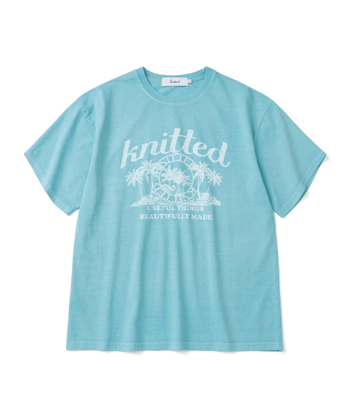 KNITTED(ニッティド)の「(ユニセックス) ピグメント パームツリー グラフィック Tシャツ AQUA(Tシャツ/カットソー・レディース・その他・MEDIUM/LARGE/X-LARGE)」の2枚目の写真