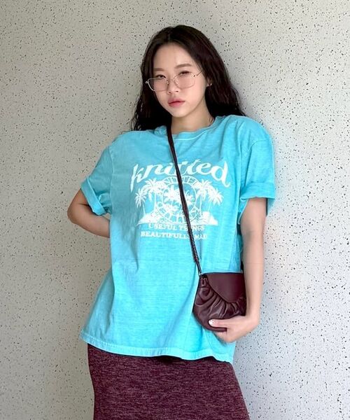 KNITTED(ニッティド)の「(ユニセックス) ピグメント パームツリー グラフィック Tシャツ AQUA(Tシャツ/カットソー・レディース・その他・MEDIUM/LARGE/X-LARGE)」の13枚目の写真