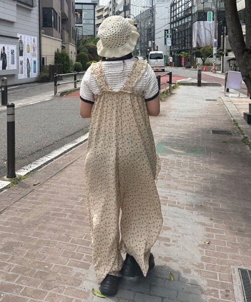 CIAOPANIC（チャオパニック）の「アソート柄ショルダーシャーリングフリルサロペット（サロペット/オーバーオール・レディース・ベージュ/ダークブルー/ネイビー・0/1）」の9枚目の写真