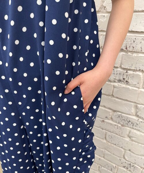 CIAOPANIC(チャオパニック)の「アソート柄ショルダーシャーリングフリルサロペット(サロペット/オーバーオール・レディース・ベージュ/ダークブルー/ネイビー・0/1)」の15枚目の写真
