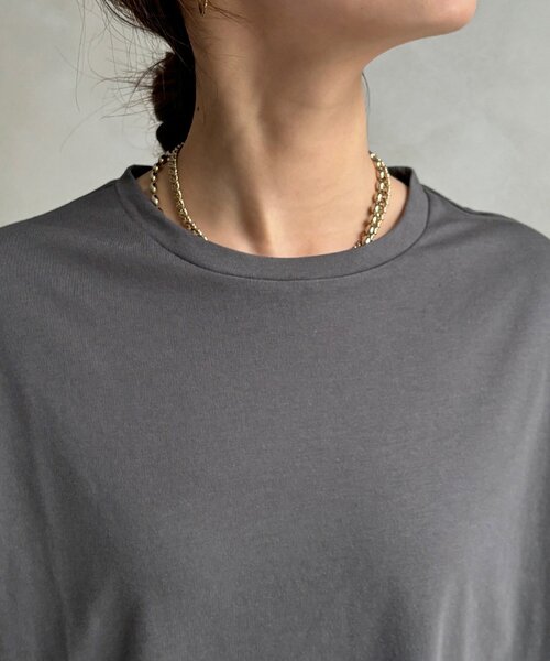 DouDou(ドゥドゥ)の「【WEB限定】チュールフリルスリーブTEE(Tシャツ/カットソー・レディース・チャコールグレー/オフホワイト/ブラック・FREE)」の8枚目の写真