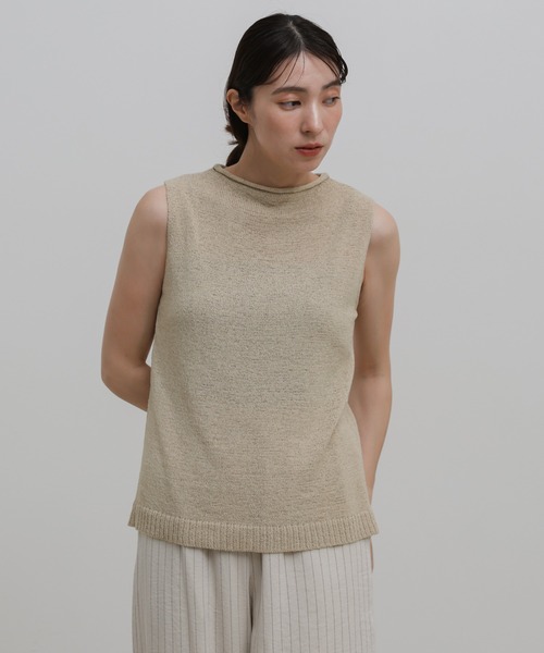 select MOCA(セレクトモカ)の「リネンライククルーネックノースリーブニット(ニット/セーター・レディース・ベージュ/ブラック/ブラウン・FREE)」の19枚目の写真