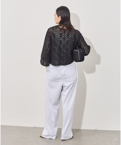 JOURNAL STANDARD(ジャーナルスタンダード)の「CRAFTエンブロイダリーレースカーディガン(カーディガン/ボレロ・レディース・ブラック/ホワイト・FREE)」の6枚目の写真