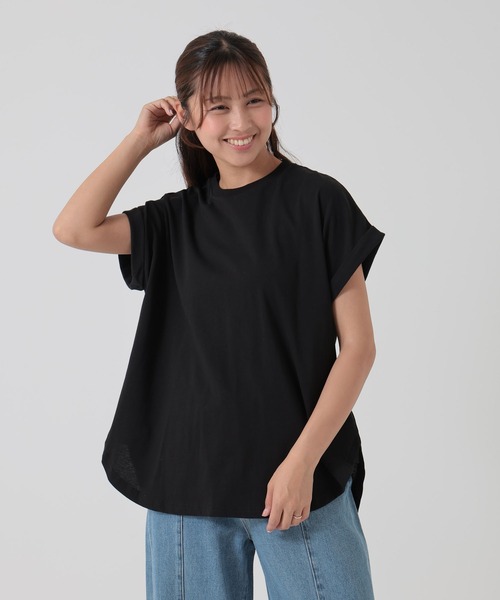HEART MARKET（ハートマーケット）の「まるっとフレンチチュニック（Tシャツ/カットソー・レディース・ブラック/チャコール/ベージュ系/ホワイト・MEDIUM/LARGE/TALL）」の2枚目の写真