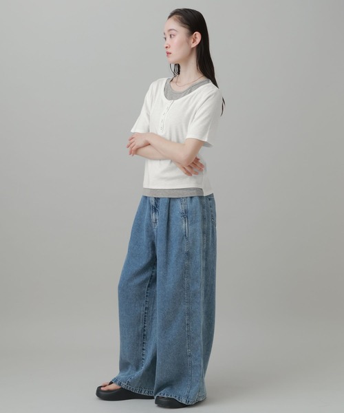 LAKOLE(ラコレ)の「<接触冷感>テンセルデニムワイドパンツ / 747925(デニムパンツ・レディース・ブラック/ブルー・LARGE/MEDIUM)」の12枚目の写真