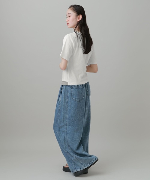 LAKOLE(ラコレ)の「<接触冷感>テンセルデニムワイドパンツ / 747925(デニムパンツ・レディース・ブラック/ブルー・LARGE/MEDIUM)」の13枚目の写真