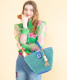 Panier Solaire Trapeze 【パニエ ソレール トラペーズ】配色ハンドルカゴバッグ