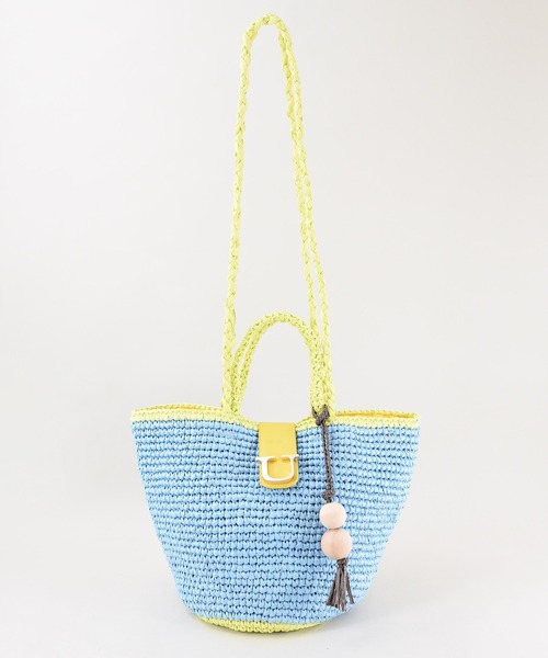 U(ユー)の「Panier Solaire Trapeze 【パニエ ソレール トラペーズ】配色ハンドルカゴバッグ(かごバッグ・レディース・ブラウン系その他/グリーン系その他/ブルー系その他・FREE)」の9枚目の写真