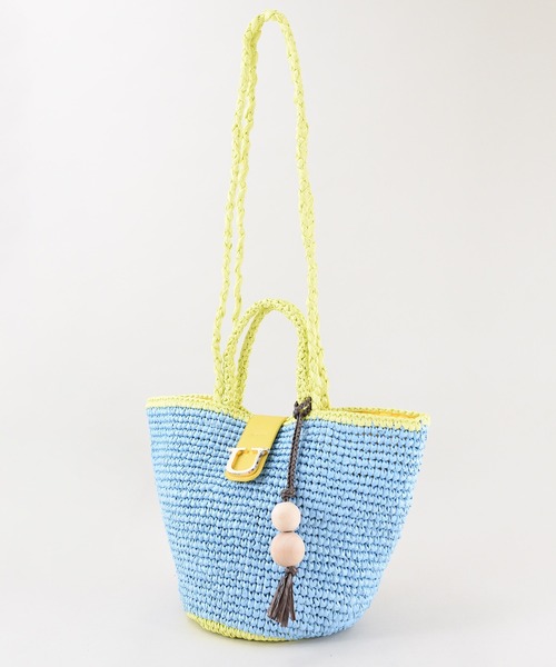 U(ユー)の「Panier Solaire Trapeze 【パニエ ソレール トラペーズ】配色ハンドルカゴバッグ(かごバッグ・レディース・ブラウン系その他/グリーン系その他/ブルー系その他・FREE)」の8枚目の写真