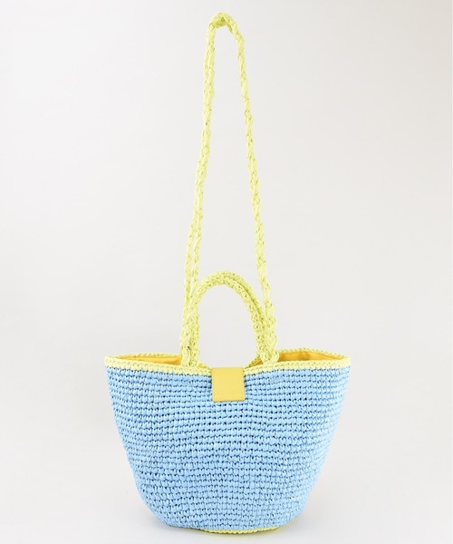 U(ユー)の「Panier Solaire Trapeze 【パニエ ソレール トラペーズ】配色ハンドルカゴバッグ(かごバッグ・レディース・ブラウン系その他/グリーン系その他/ブルー系その他・FREE)」の11枚目の写真