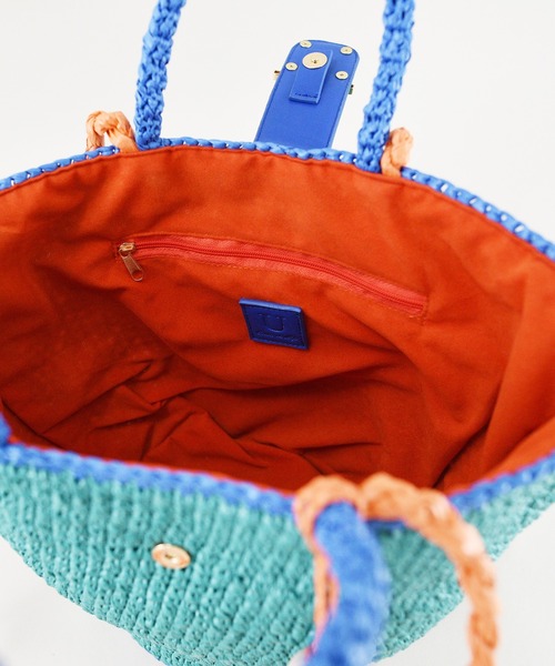 U(ユー)の「Panier Solaire Trapeze 【パニエ ソレール トラペーズ】配色ハンドルカゴバッグ(かごバッグ・レディース・ブラウン系その他/グリーン系その他/ブルー系その他・FREE)」の19枚目の写真