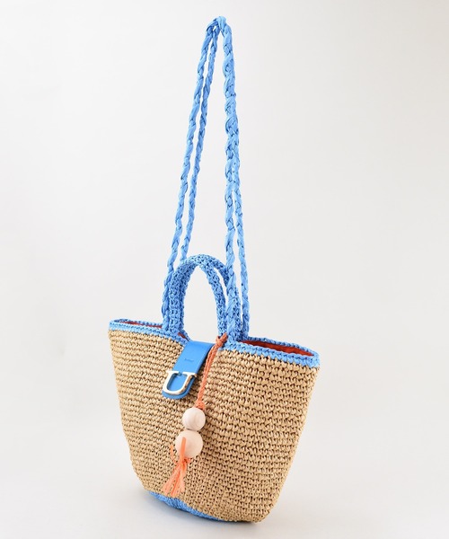 U(ユー)の「Panier Solaire Trapeze 【パニエ ソレール トラペーズ】配色ハンドルカゴバッグ(かごバッグ・レディース・ブラウン系その他/グリーン系その他/ブルー系その他・FREE)」の20枚目の写真